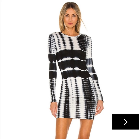 superdown Black and White Long Sleeve Dress - Picture 1 of 7